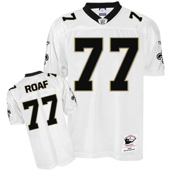 Mitchell And Ness New Orleans Saints 77 Willie Roaf White Authentic NFL Jersey