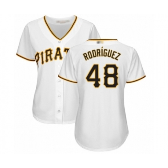 Women's Pittsburgh Pirates 48 Richard Rodriguez Authentic White Home Cool Base Baseball Player Jersey