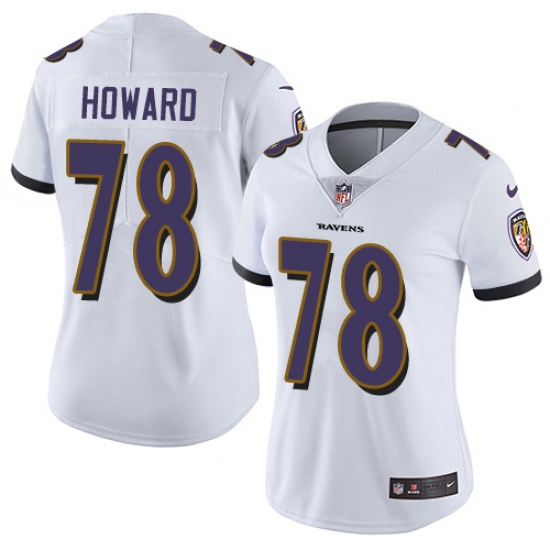 Women's Nike Baltimore Ravens 78 Austin Howard White Vapor Untouchable Elite Player NFL Jersey