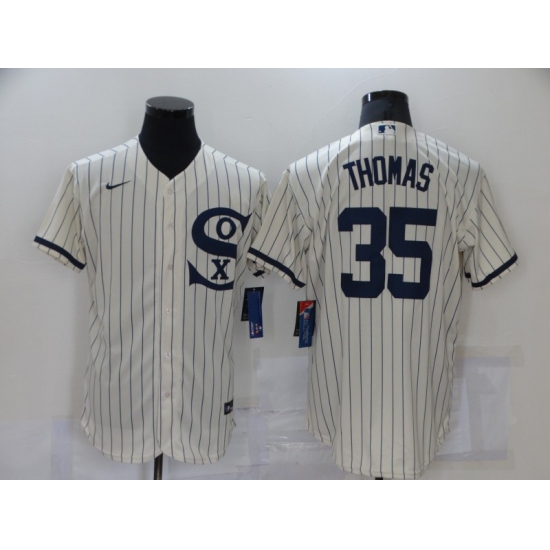 Men's Nike Chicago White Sox 35 Frank Thomas Cream Elite 2021 Field of Dreams Jersey