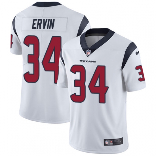 Youth Nike Houston Texans 34 Tyler Ervin Limited White Vapor Untouchable NFL Jersey