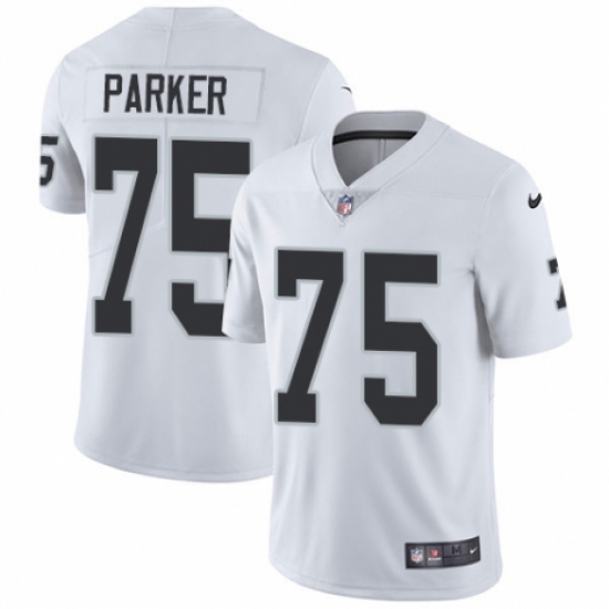 Youth Nike Oakland Raiders 75 Brandon Parker White Vapor Untouchable Elite Player NFL Jersey