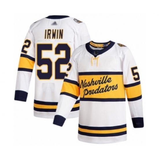 Men's Nashville Predators 52 Matt Irwin Authentic White 2020 Winter Classic Hockey Jersey