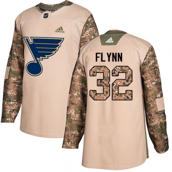 Youth Adidas St. Louis Blues 32 Brian Flynn Authentic Camo Veterans Day Practice NHL Jersey