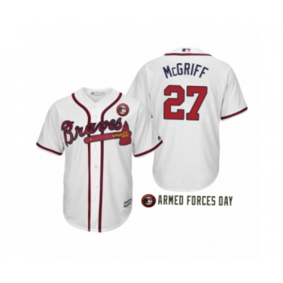 Youth 2019 Armed Forces Day Fred McGriff 27 Atlanta Braves White Jersey