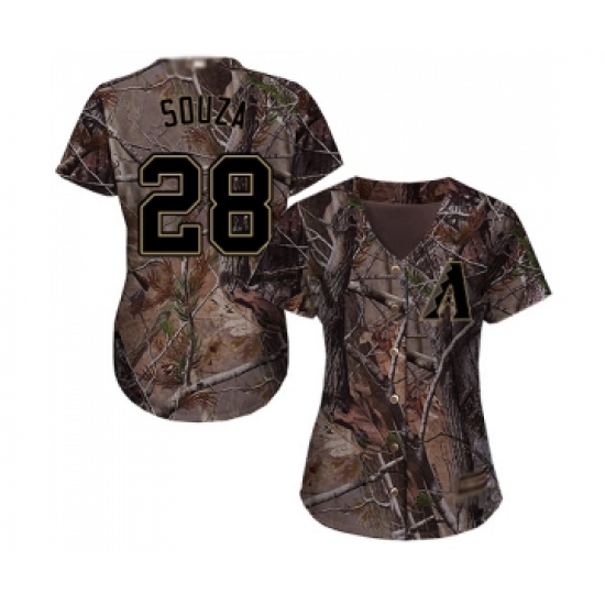 Women's Arizona Diamondbacks 28 Steven Souza Authentic Camo Realtree Collection Flex Base Baseball Jersey