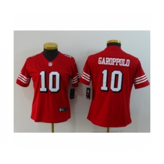 Women San Francisco 49ers 10 Jimmy Garoppolo Limited Red Rush Vapor Untouchable Football Jerseys
