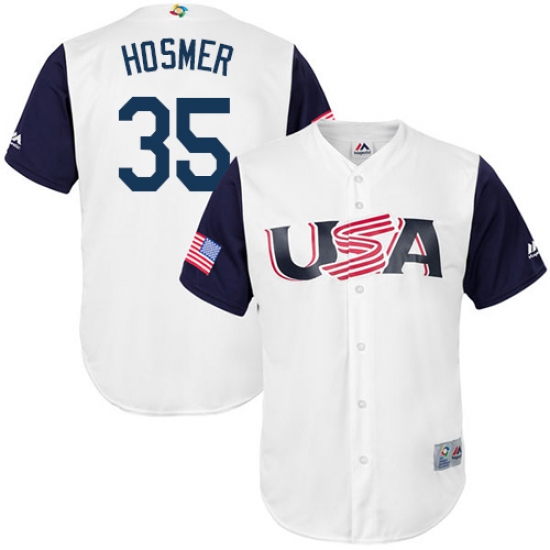 Men's USA Baseball Majestic 35 Eric Hosmer White 2017 World Baseball Classic Replica Team Jersey