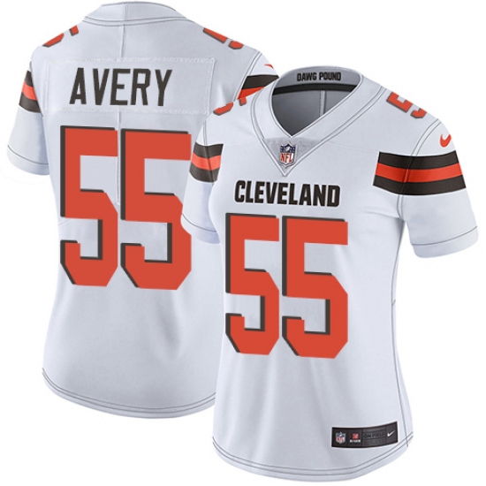 Women's Nike Cleveland Browns 55 Genard Avery White Vapor Untouchable Limited Player NFL Jersey