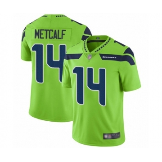 Men's Seattle Seahawks 14 D.K. Metcalf Limited Green Rush Vapor Untouchable Football Jersey