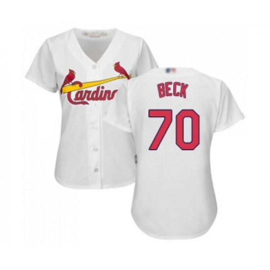 Women's St. Louis Cardinals 70 Chris Beck Replica White Home Cool Base Baseball Jersey