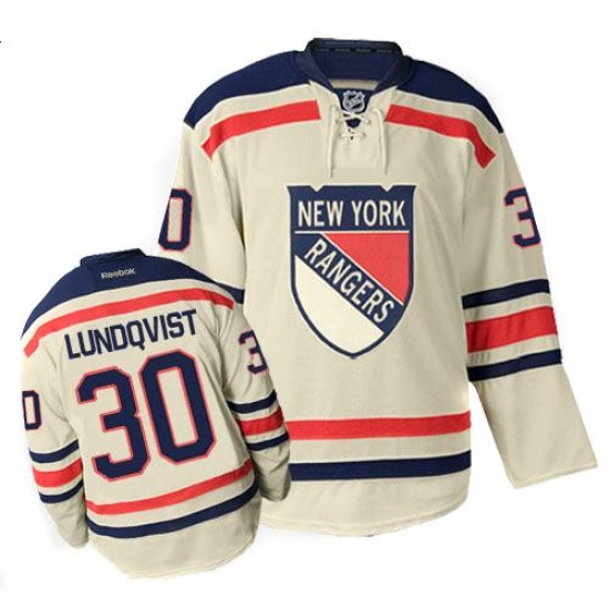 Men's Reebok New York Rangers 30 Henrik Lundqvist Premier Cream 2012 Winter Classic NHL Jersey