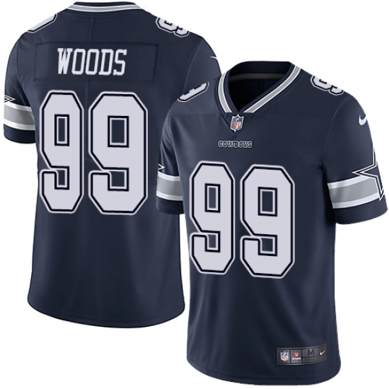 Youth Nike Dallas Cowboys 99 Antwaun Woods Navy Blue Team Color Vapor Untouchable Limited Player NFL Jersey