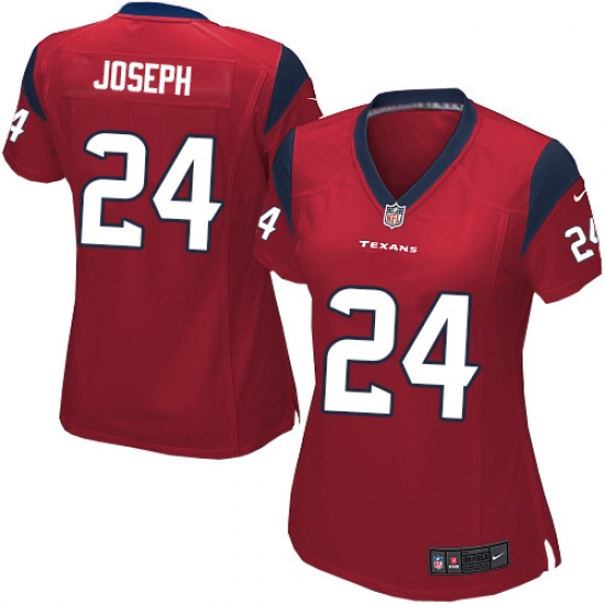 Women's Nike Houston Texans 24 Johnathan Joseph Game Red Alternate NFL Jersey