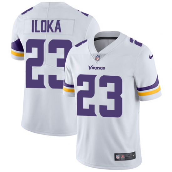 Men's Nike Minnesota Vikings 23 George Iloka White Vapor Untouchable Limited Player NFL Jersey