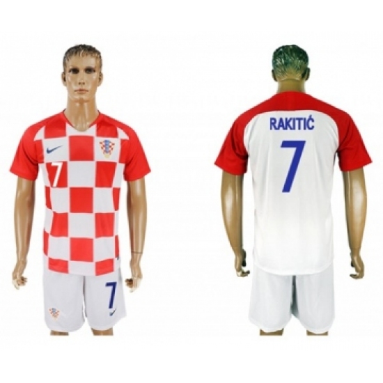 Croatia 7 Rakitic Home Soccer Country Jersey