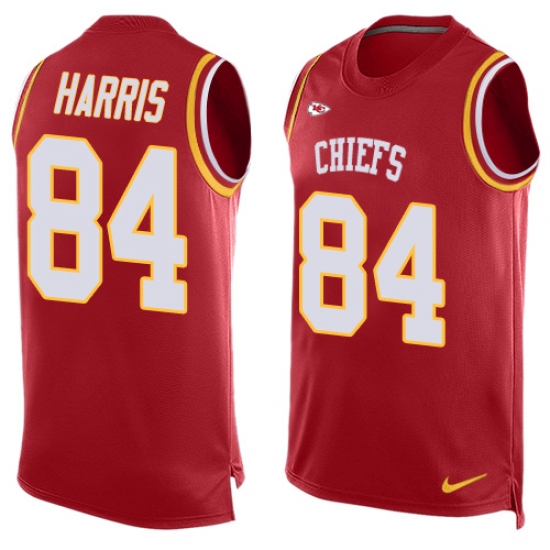 Men's Nike Kansas City Chiefs 84 Demetrius Harris Limited Red Player Name & Number Tank Top NFL Jersey