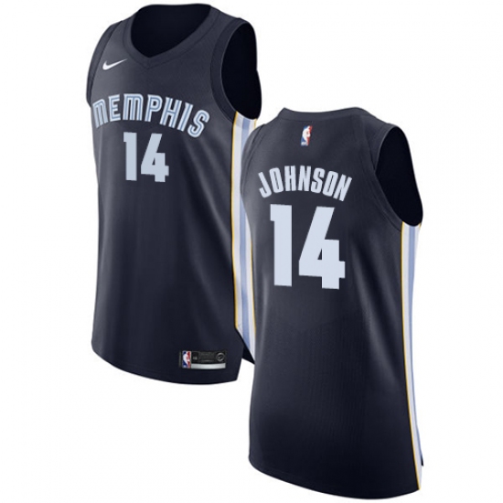 Women's Nike Memphis Grizzlies 14 Brice Johnson Authentic Navy Blue Road NBA Jersey - Icon Edition