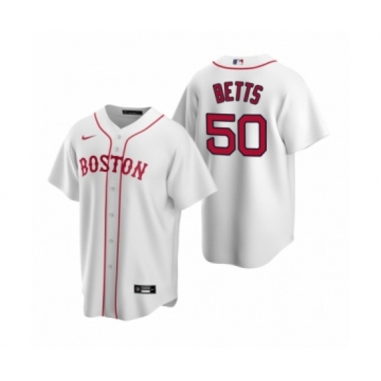 Youth Boston Red Sox 50 Mookie Betts Nike White Replica Alternate Jersey