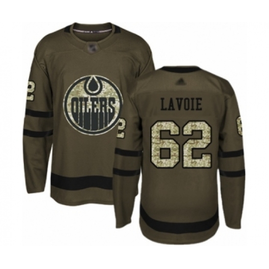 Youth Edmonton Oilers 62 Raphael Lavoie Authentic Green Salute to Service Hockey Jersey