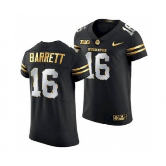 Men's Ohio State Buckeyes J.T. Barrett Black Golden Edition Jersey 2020-21