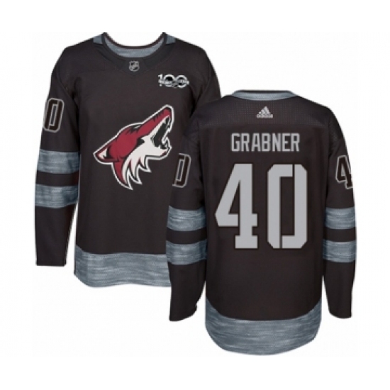 Men's Adidas Arizona Coyotes 40 Michael Grabner Authentic Black 1917-2017 100th Anniversary NHL Jersey