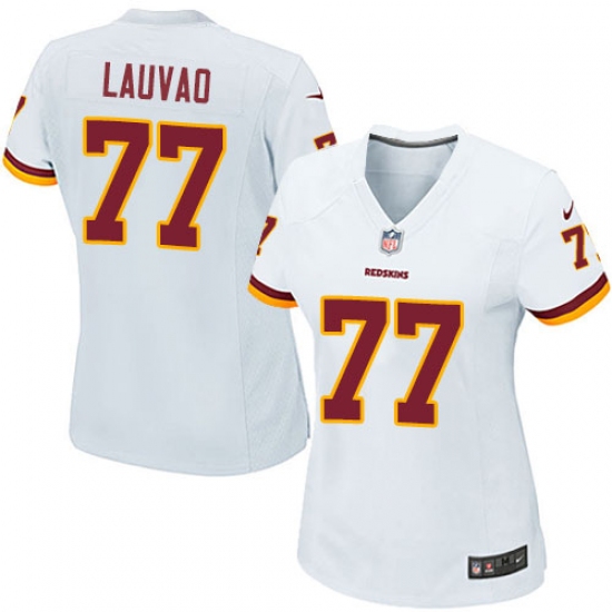 Women's Nike Washington Redskins 77 Shawn Lauvao Game White NFL Jersey