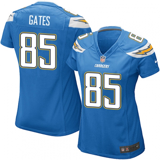 Women's Nike Los Angeles Chargers 85 Antonio Gates Game Electric Blue Alternate NFL Jersey