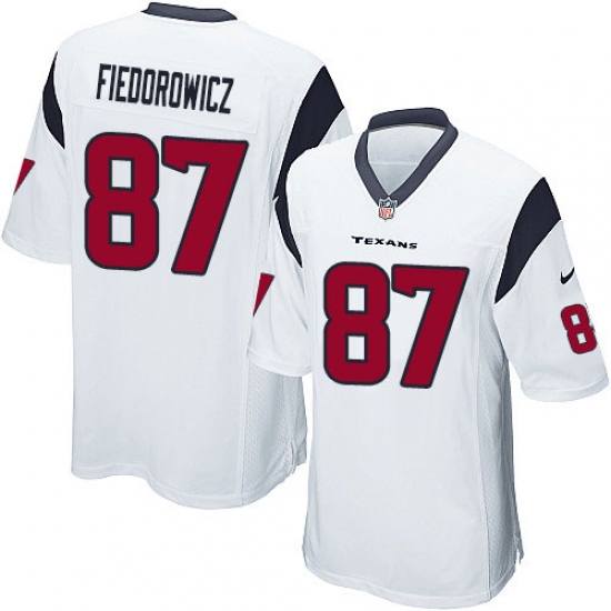 Men's Nike Houston Texans 87 C.J. Fiedorowicz Game White NFL Jersey