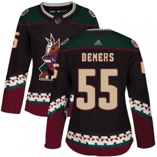 Women's Adidas Arizona Coyotes 55 Jason Demers Premier Black Alternate NHL Jersey