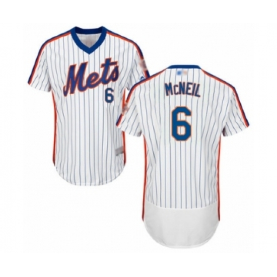 Men's New York Mets 6 Jeff McNeil White Alternate Flex Base Authentic Collection Baseball Jersey