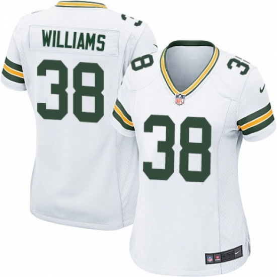 Women's Nike Green Bay Packers 38 Tramon Williams Game White NFL Jersey