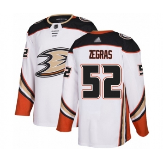 Youth Anaheim Ducks 52 Trevor Zegras Authentic White Away Hockey Jersey