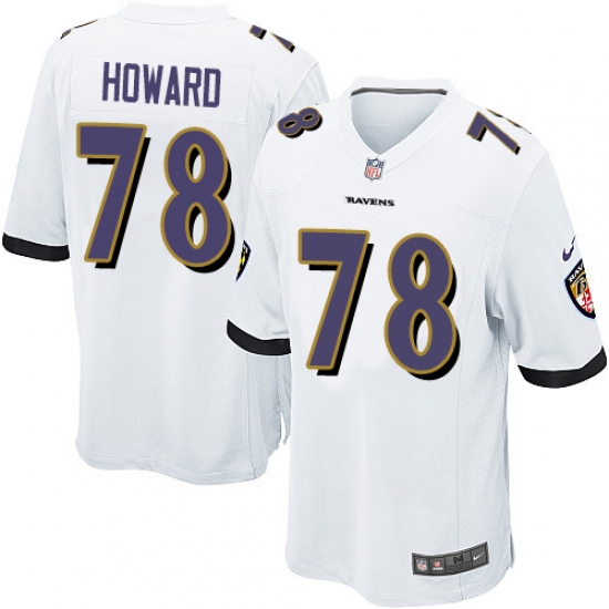 Men's Nike Baltimore Ravens 78 Austin Howard Game White NFL Jersey