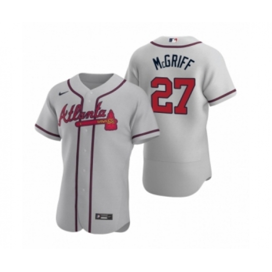 Men's Atlanta Braves 27 Fred McGriff Nike Gray Authentic 2020 Road Jersey