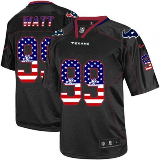 Men's Nike Houston Texans 99 J.J. Watt Elite Black USA Flag Fashion NFL Jersey