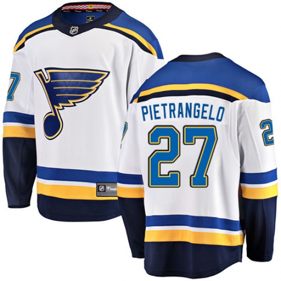 Men's St. Louis Blues 27 Alex Pietrangelo Fanatics Branded White Away Breakaway NHL Jersey