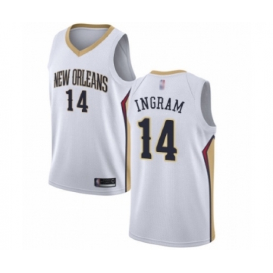 Youth New Orleans Pelicans 14 Brandon Ingram Swingman White Basketball Jersey - Association Edition