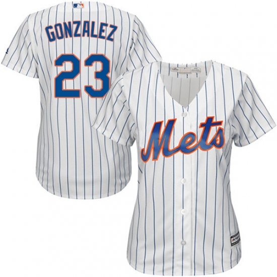 Women's Majestic New York Mets 23 Adrian Gonzalez Replica White Home Cool Base MLB Jersey