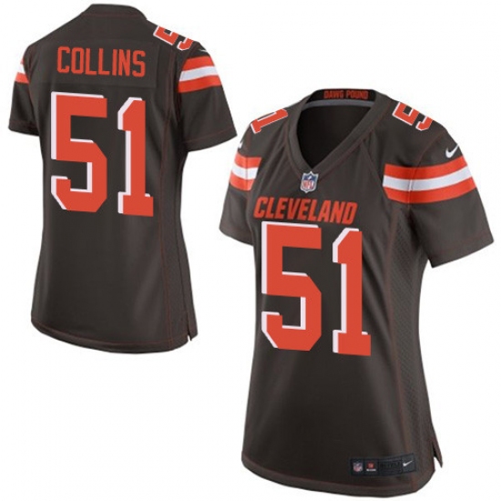 Women's Nike Cleveland Browns 51 Jamie Collins Game Brown Team Color NFL Jersey