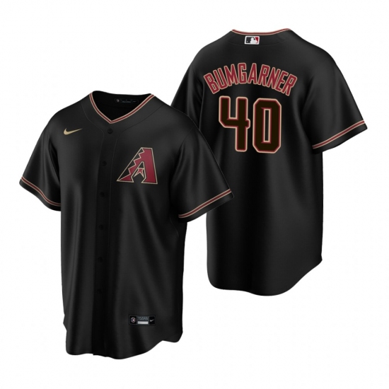 Men's Nike Arizona Diamondbacks 40 Madison Bumgarner Black Alternate Stitched Baseball Jersey