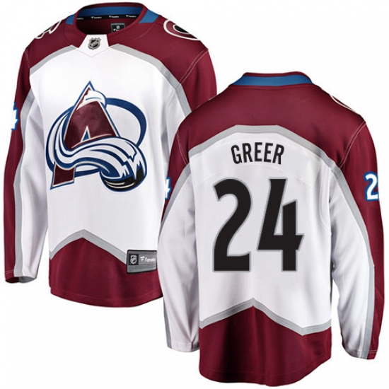 Youth Colorado Avalanche 24 A.J. Greer Fanatics Branded White Away Breakaway NHL Jersey