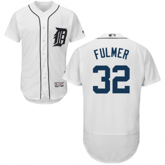 Men's Majestic Detroit Tigers 32 Michael Fulmer White Flexbase Authentic Collection MLB Jersey