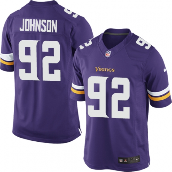 Men's Nike Minnesota Vikings 92 Tom Johnson Purple Team Color Vapor Untouchable Limited Player NFL Jersey