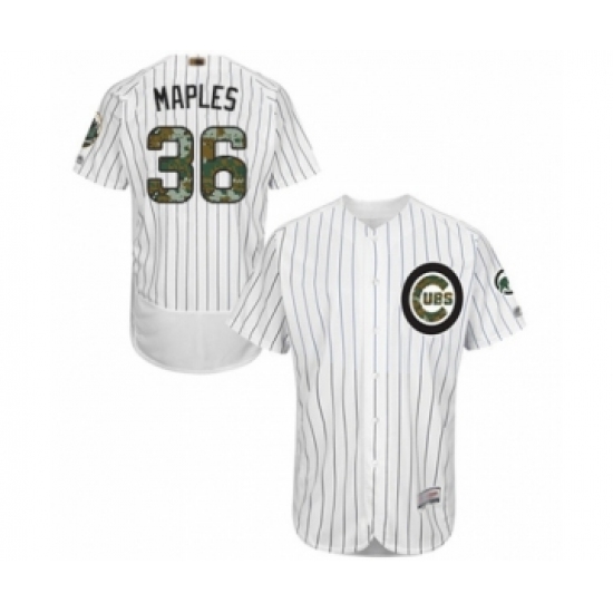 Men's Chicago Cubs 36 Dillon Maples Authentic White 2016 Memorial Day Fashion Flex Base Baseball Player Jersey