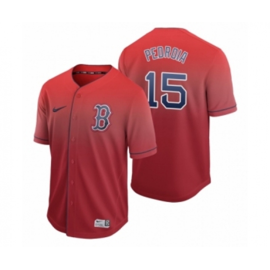 Women's Boston Red Sox 15 Dustin Pedroia Red Fade Nike Jersey