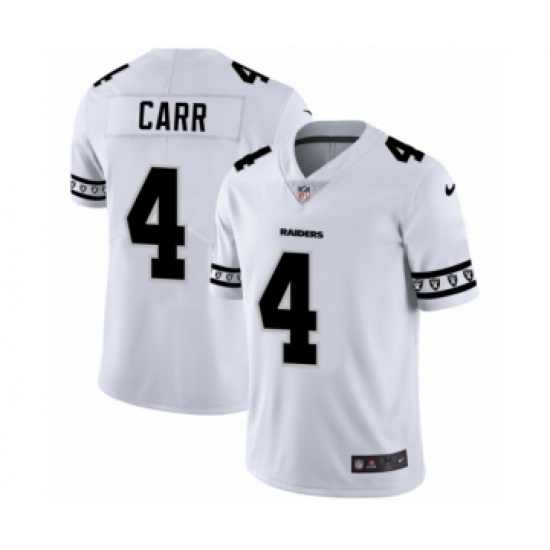 Men's Oakland Raiders 4 Derek Carr White Team Logo Cool Edition Jersey