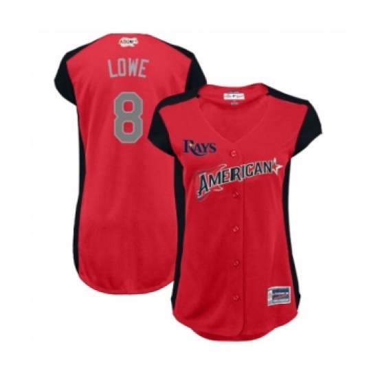 Women's Tampa Bay Rays 8 Brandon Lowe Authentic Red American League 2019 Baseball All-Star Jersey