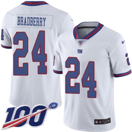 Nike New York Giants 24 James Bradberry White Men's Stitched NFL New Elite Jersey