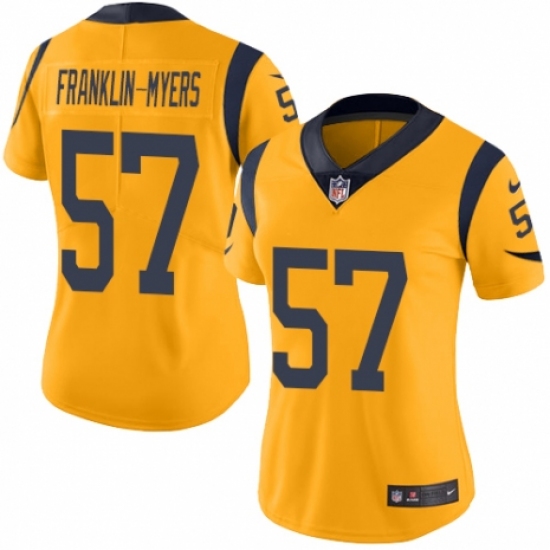 Women's Nike Los Angeles Rams 57 John Franklin-Myers Limited Gold Rush Vapor Untouchable NFL Jersey